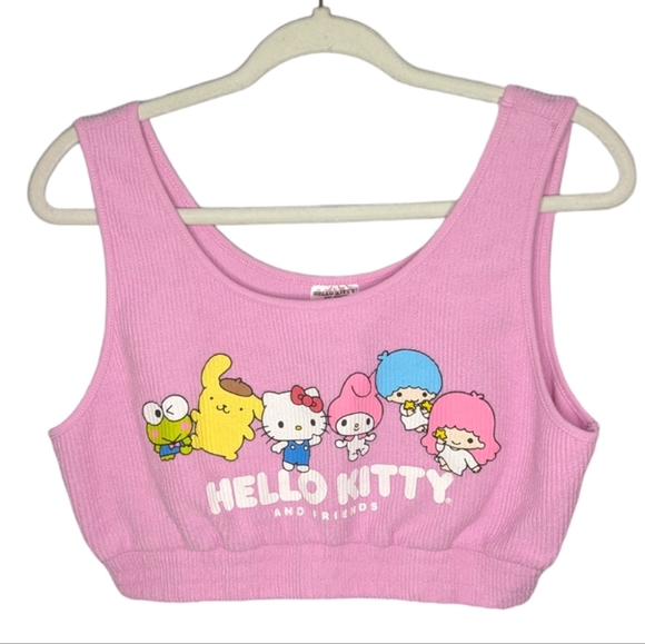 Hello Kitty and Friends Dancing Cropped Tank Top pink woman's Large - Picture 1 of 5